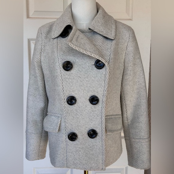 Banana Republic Women’s Wool‎ Double Breasted Pea Coat Size Medium Petite - Picture 1 of 11